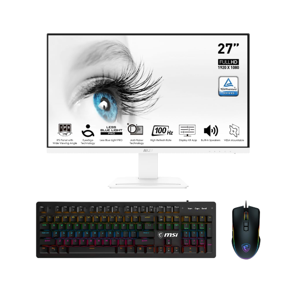 MONITOR 27" MSI MP273AW BUSINESS FLAT 100HZ 1MS WHITE + MOUSE/TECLADO